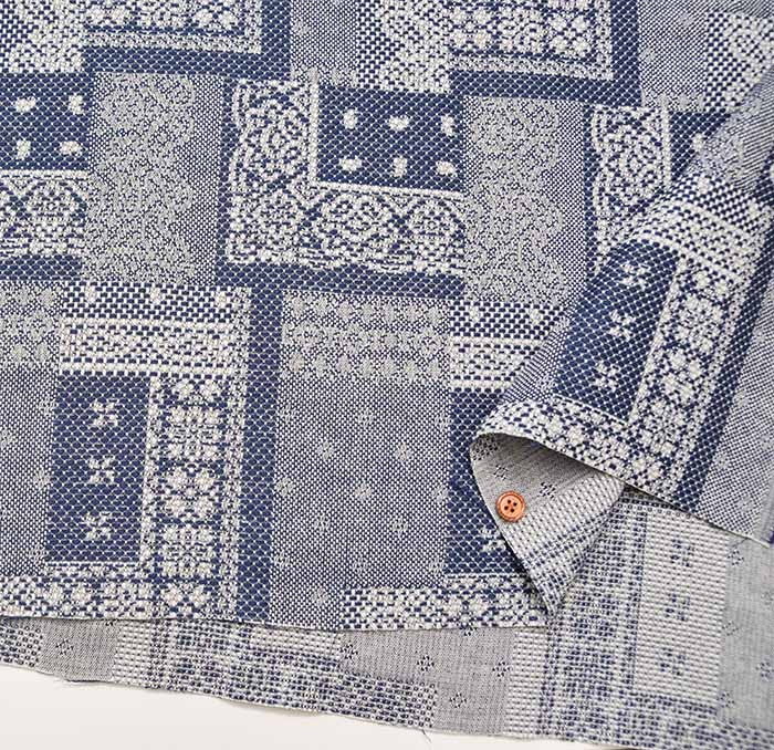 Air tumbler jacquard printed fabric Sashiko - nomura tailor