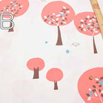 W Width T/C Interior Cross Print Fabric "Small Birds and Tree" - nomura tailor