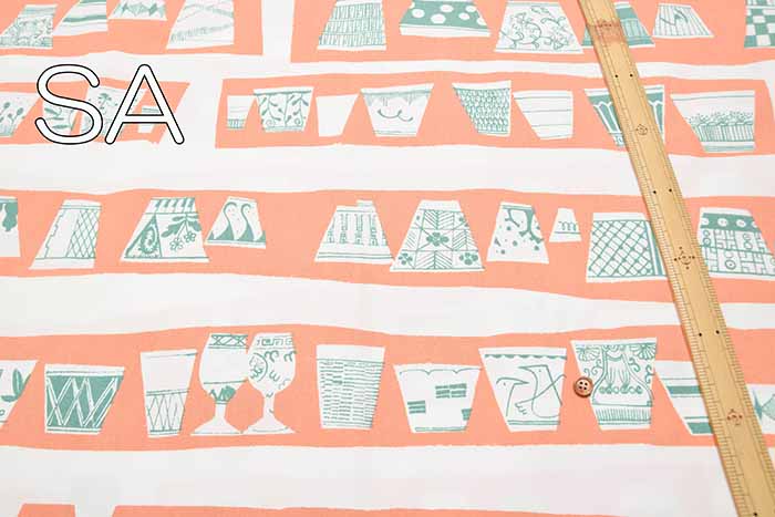 W Width T/C Interior Cross Print Fabric "Various Vessels" - nomura tailor