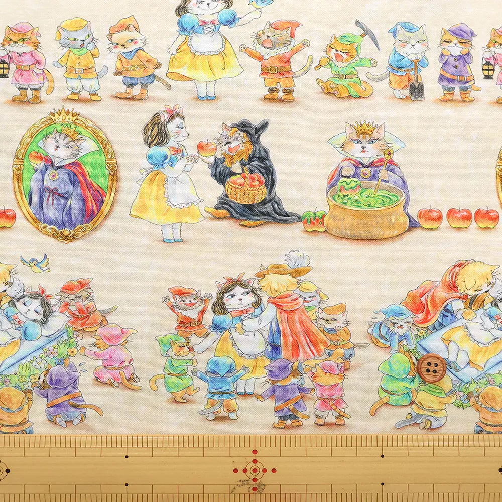 Cotton Inkjet-printed Fabric - HOYOKA Fairy Tale Snow White - nomura tailor