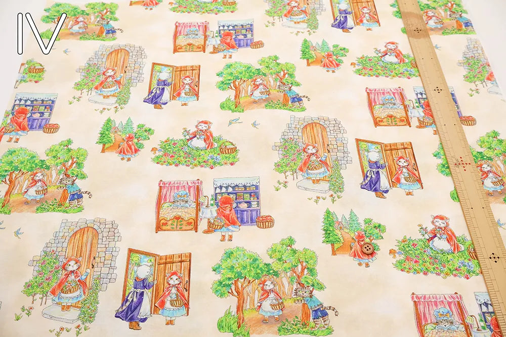 Cotton Inkjet-printed Fabric - HOYOKA Fairy Tale Little Red Riding Hood - nomura tailor