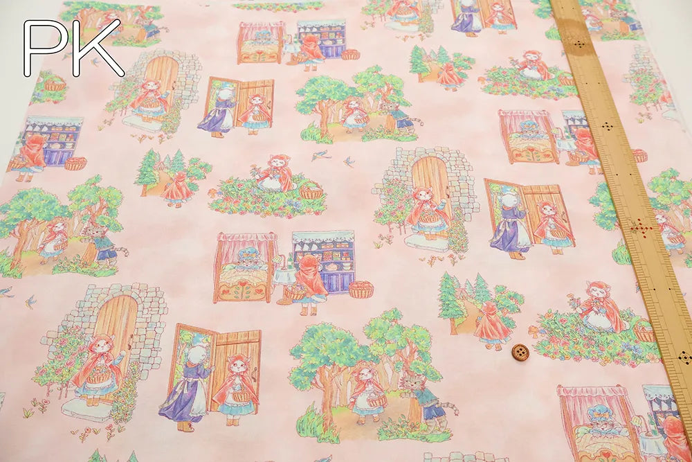 Cotton Inkjet-printed Fabric - HOYOKA Fairy Tale Little Red Riding Hood - nomura tailor