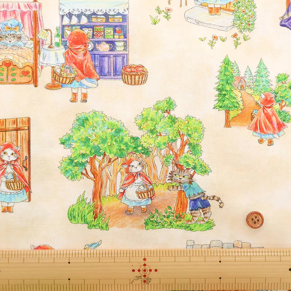Cotton Inkjet-printed Fabric - HOYOKA Fairy Tale Little Red Riding Hood - nomura tailor