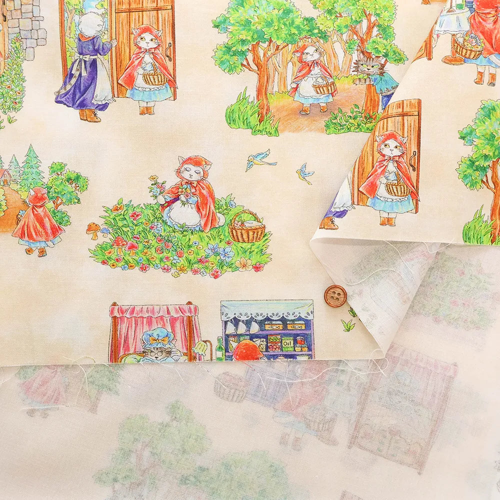 Cotton Inkjet-printed Fabric - HOYOKA Fairy Tale Little Red Riding Hood - nomura tailor