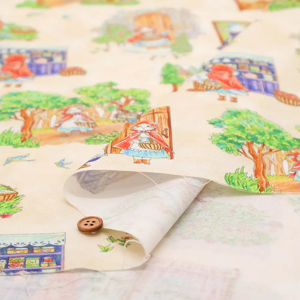 Cotton Inkjet-printed Fabric - HOYOKA Fairy Tale Little Red Riding Hood - nomura tailor