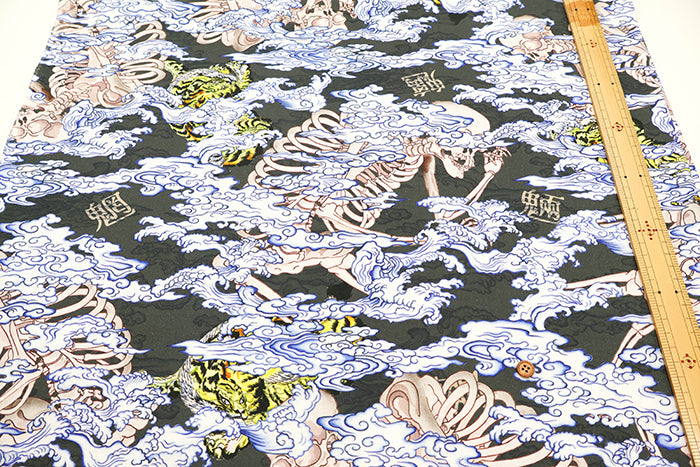 Cotton Muslin Inkjet Fabric - Sarara Youkai - nomura tailor