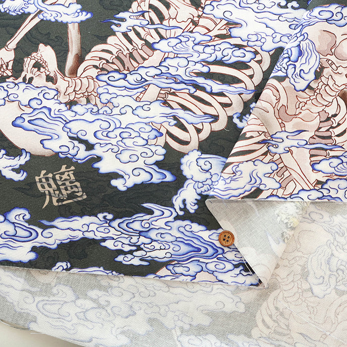 Cotton Muslin Inkjet Fabric - Sarara Youkai - nomura tailor