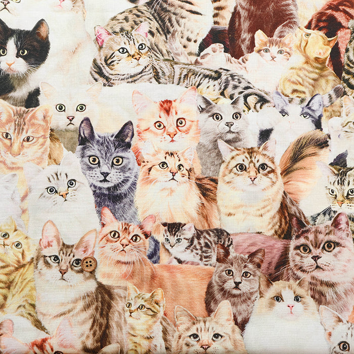 Cotton Muslin Inkjet Fabric - Sarara cat's2 - nomura tailor