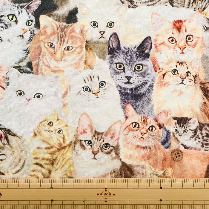 Cotton Muslin Inkjet Fabric - Sarara cat's2 - nomura tailor