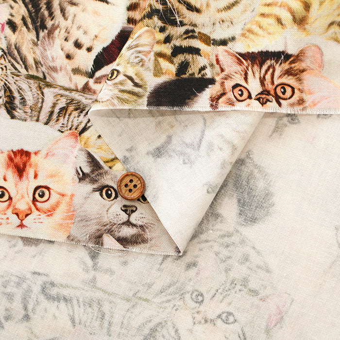 Cotton Muslin Inkjet Fabric - Sarara cat's2 - nomura tailor