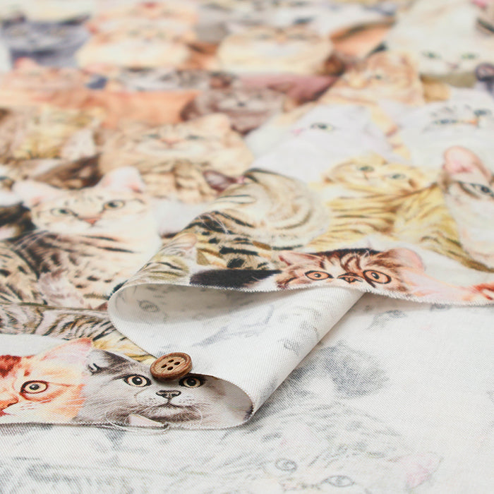 Cotton Muslin Inkjet Fabric - Sarara cat's2 - nomura tailor