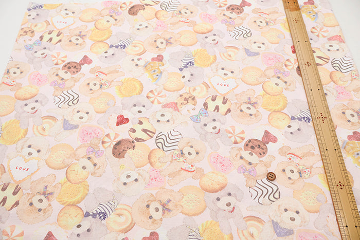 Cotton Muslin Inkjet Fabric - Sarara  Love dog - nomura tailor