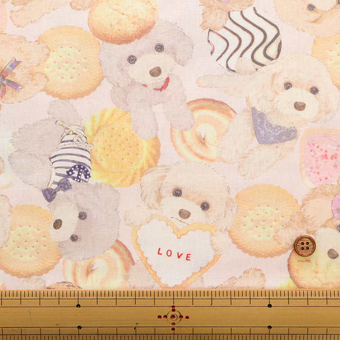 Cotton Muslin Inkjet Fabric - Sarara  Love dog - nomura tailor