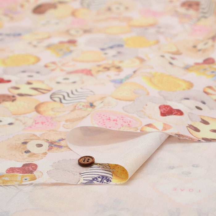 Cotton Muslin Inkjet Fabric - Sarara  Love dog - nomura tailor