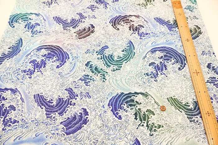 Cotton Muslin Inkjet Fabric - Sarara Wave - nomura tailor