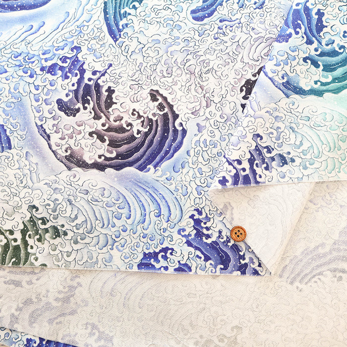 Cotton Muslin Inkjet Fabric - Sarara Wave - nomura tailor