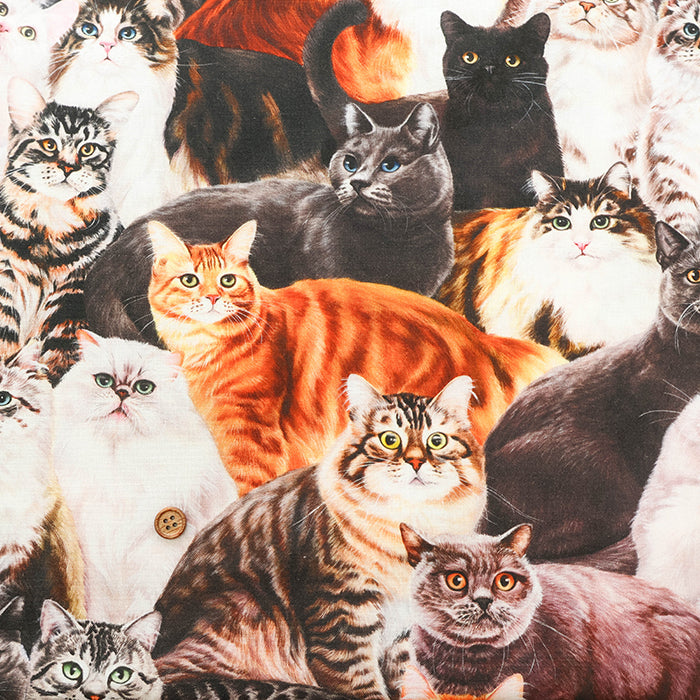 Cotton Muslin Inkjet Fabric - Sarara cat's - nomura tailor
