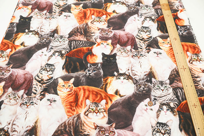 Cotton Muslin Inkjet Fabric - Sarara cat's - nomura tailor