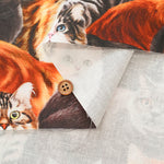 Cotton Muslin Inkjet Fabric - Sarara cat's - nomura tailor