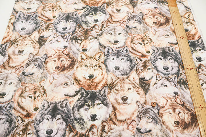 Cotton Muslin Inkjet Fabric - Sarara Wolf - nomura tailor