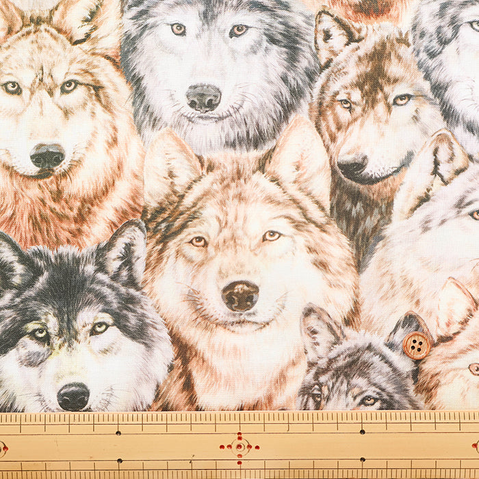 Cotton Muslin Inkjet Fabric - Sarara Wolf - nomura tailor