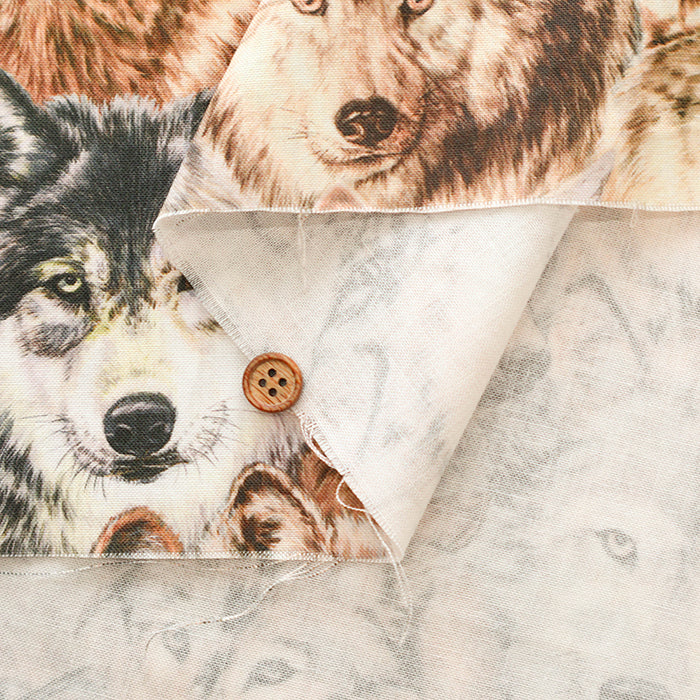 Cotton Muslin Inkjet Fabric - Sarara Wolf - nomura tailor