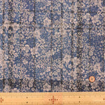 Cotton printed fabric Indigo Madras overprint - nomura tailor