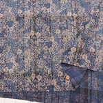 Cotton printed fabric Indigo Madras overprint - nomura tailor