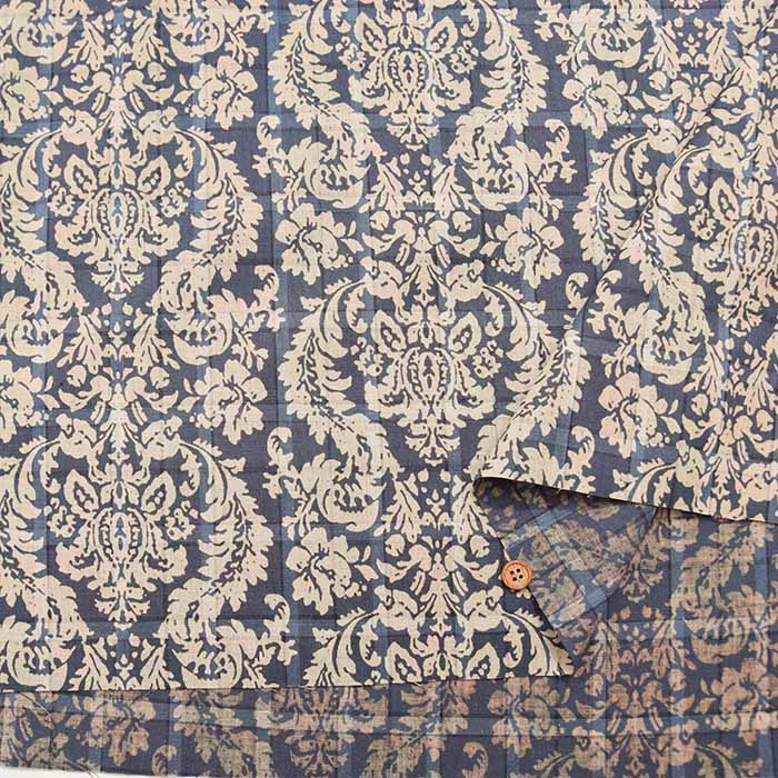 Cotton printed fabric Indigo Madras yarn-dyed fabric - nomura tailor