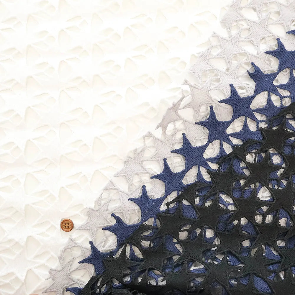 Polyester Chemical Lace Fabric - Star Pattern - nomura tailor