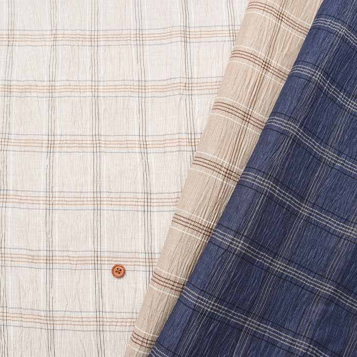 Yarn-dyed linen washed fabric Check - nomura tailor