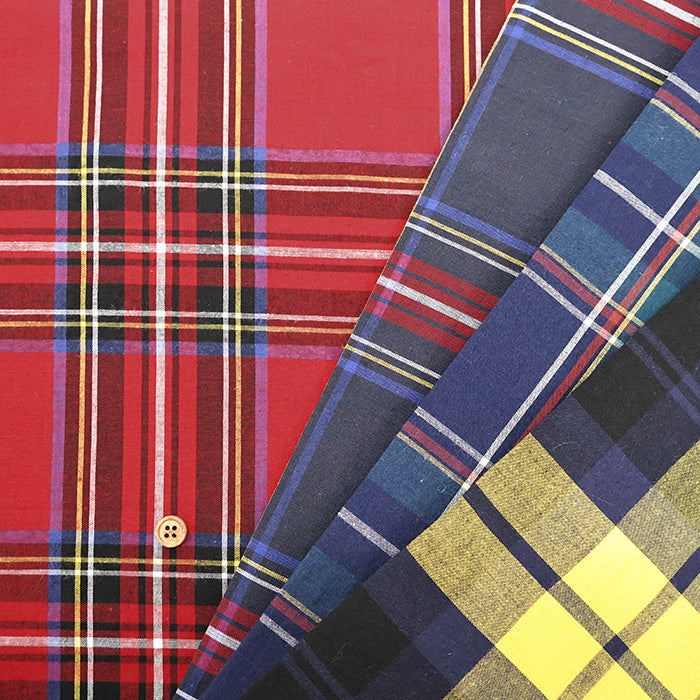 Cotton Slub Tartan Check Fablic