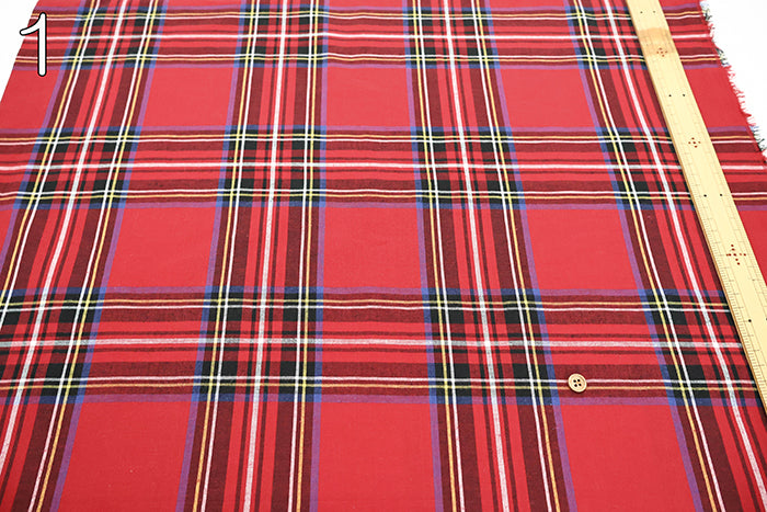 Cotton Slub Tartan Check Fablic