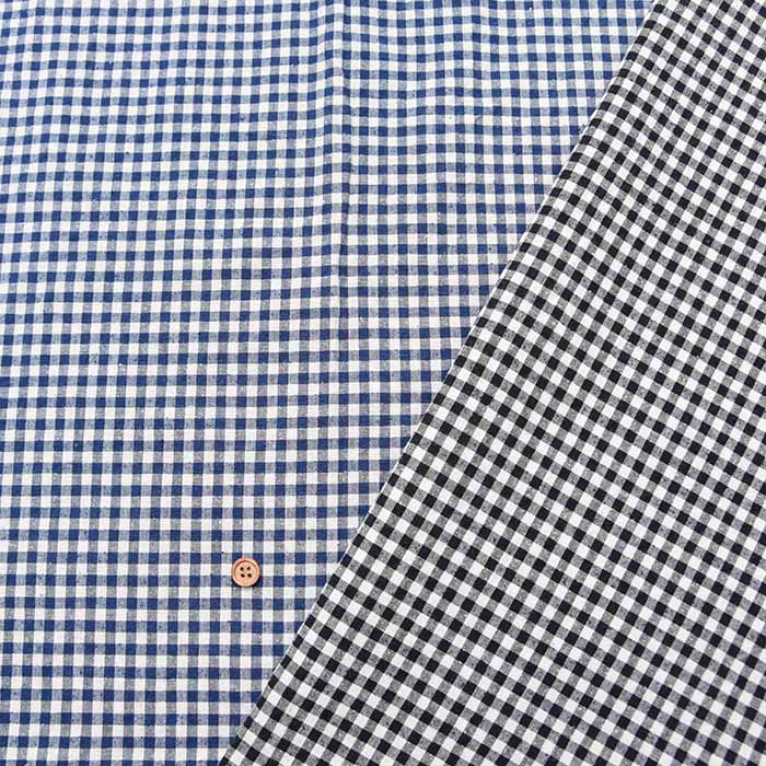 Cotton silk nep washer fabric Mini gingham - nomura tailor