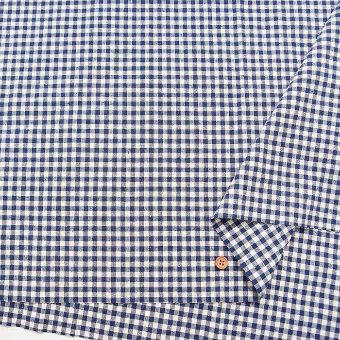 Cotton silk nep washer fabric Mini gingham - nomura tailor