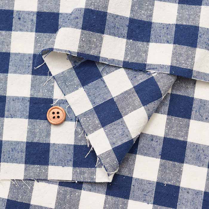 Cotton silk nep washer fabric Gingham - nomura tailor