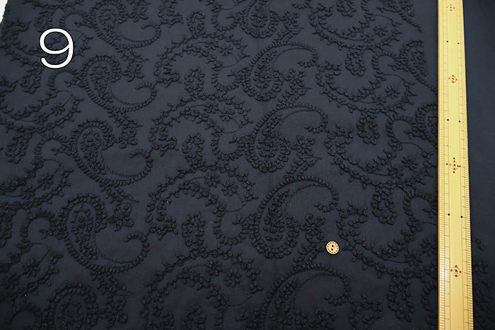 Cotton Lawn Cord Lace Fabric - Paisley - nomura tailor