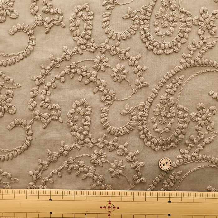 Cotton Lawn Cord Lace Fabric - Paisley - nomura tailor