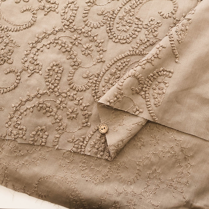 Cotton Lawn Cord Lace Fabric - Paisley - nomura tailor