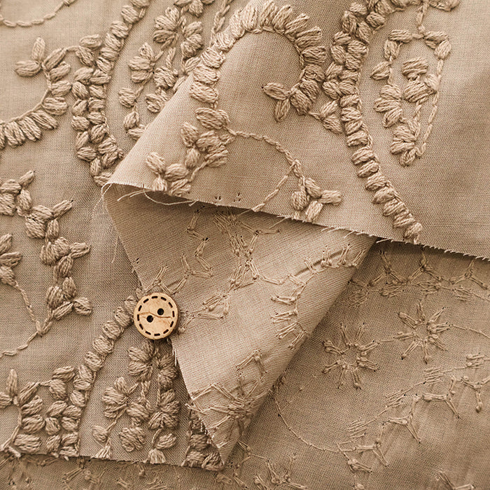 Cotton Lawn Cord Lace Fabric - Paisley - nomura tailor