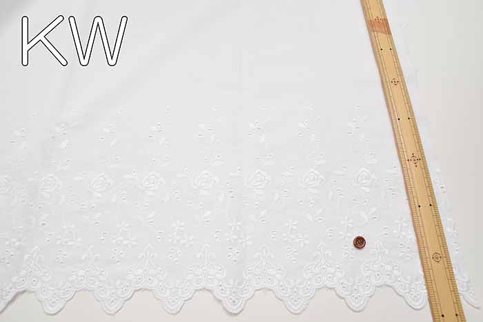 Cotton Cambrick Border Scrap Lace Fabric Rose - nomura tailor