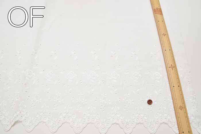 Cotton Cambrick Border Scrap Lace Fabric Rose - nomura tailor