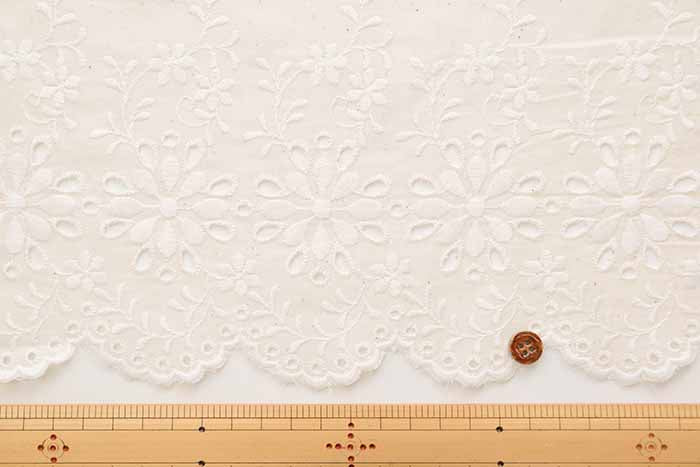 Cotton cambric border lace fabric - nomura tailor