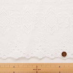 Cotton Cambric Border Lace Fabric - nomura tailor