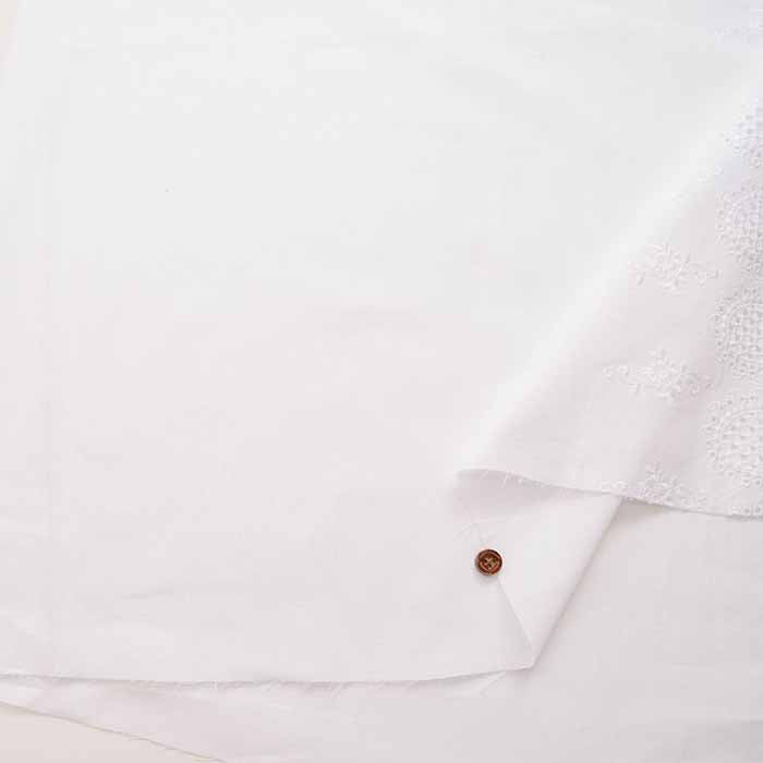 Cotton Cambric Border Lace Fabric - nomura tailor