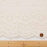 Cotton Cambric Border Lace Fabric - nomura tailor