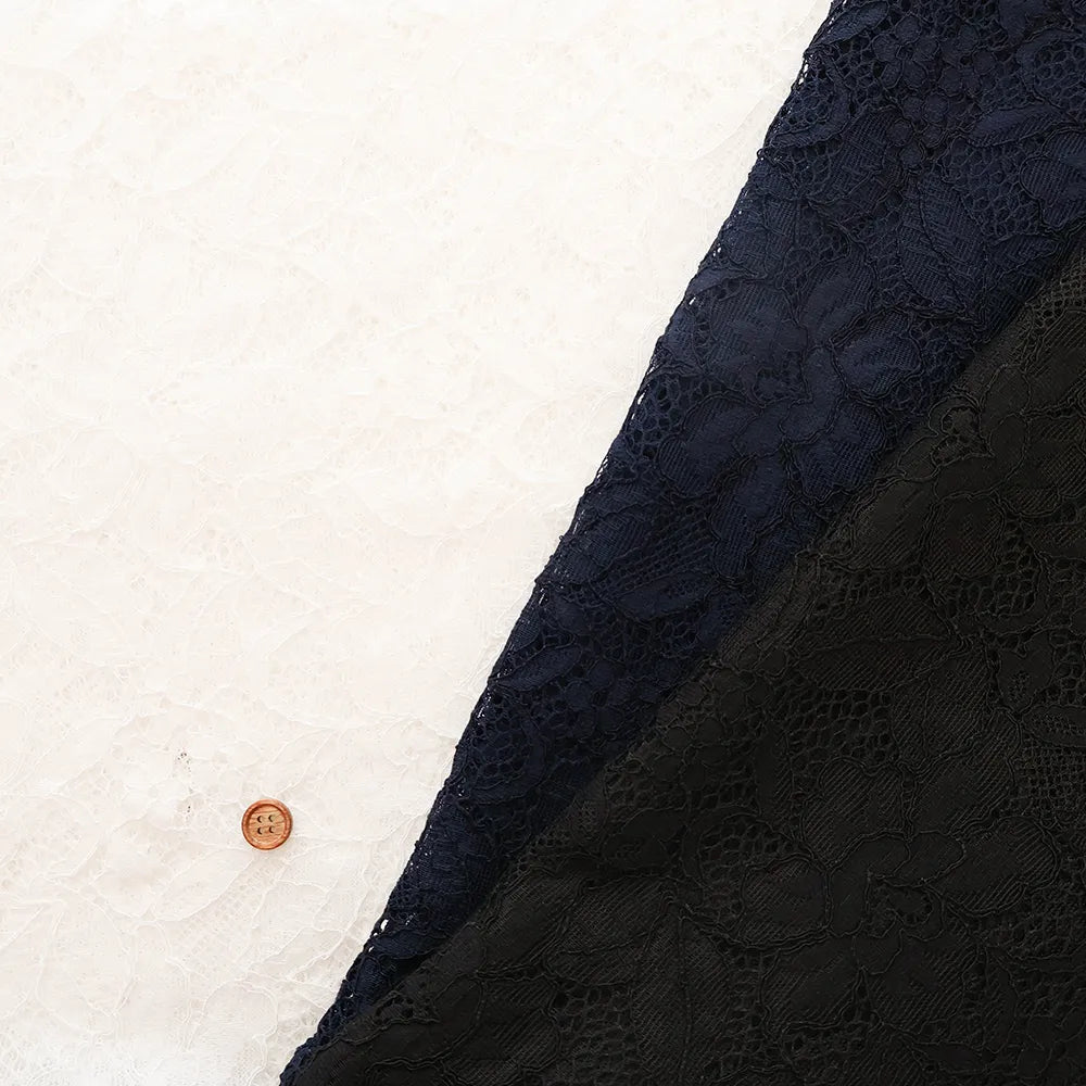 N/R/C Raschel Lace Fabric - Flowers - nomura tailor