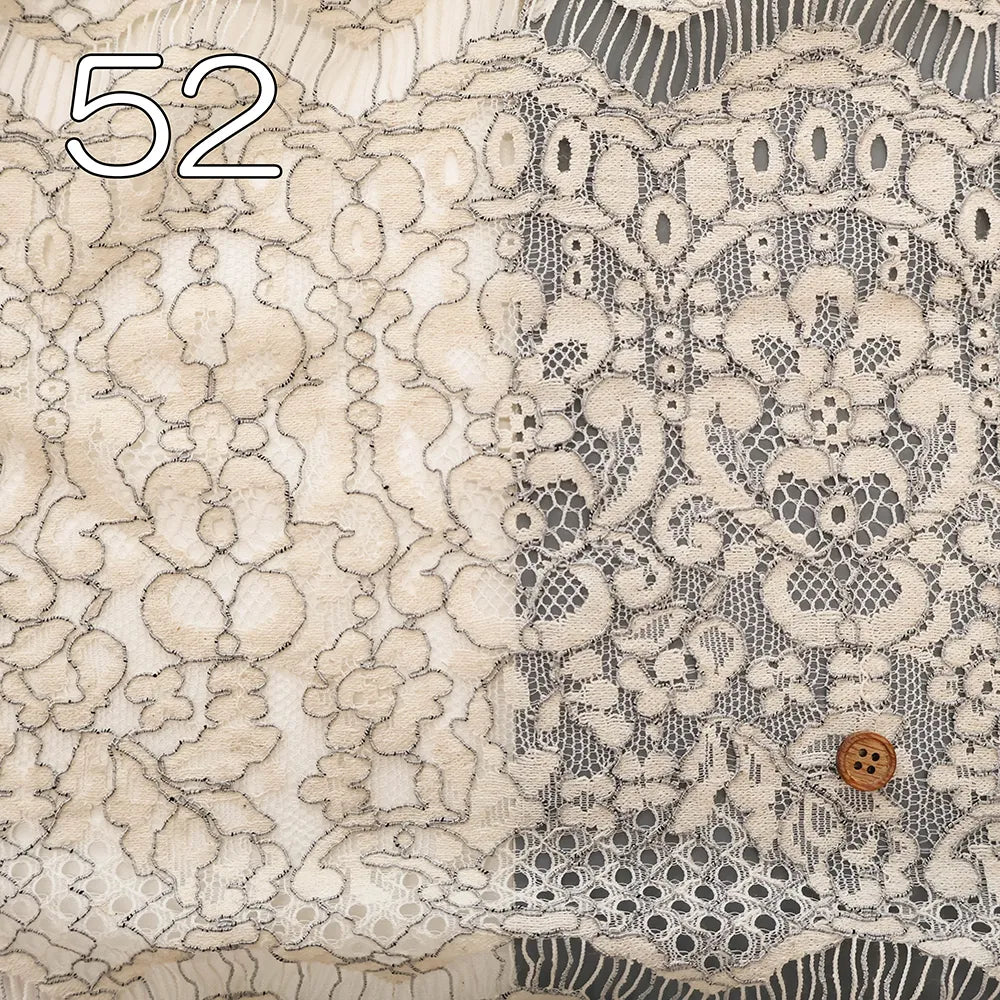 R/N Raschel Lace Fabric - Ethnic Flowers - nomura tailor