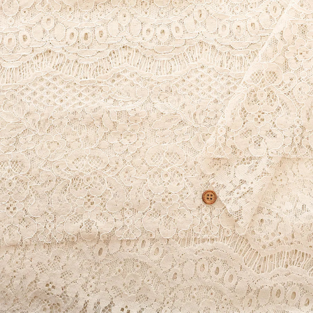 R/N Raschel Lace Fabric - Ethnic Flowers - nomura tailor