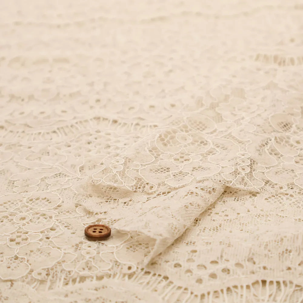 R/N Raschel Lace Fabric - Ethnic Flowers - nomura tailor